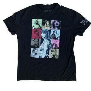 Taylor Swift The Eras Tour Dates Shirt Medium Black Collage Glendale LA Black